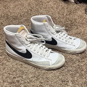 Nike White and Black High-Top Sneakers